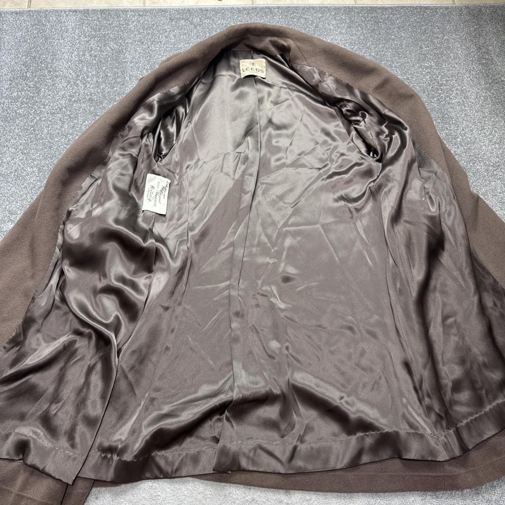 Vintage 100% Cashmere XL Open Front Shawl Collar Coat Brown Country Leeds - Picture 4 of 10